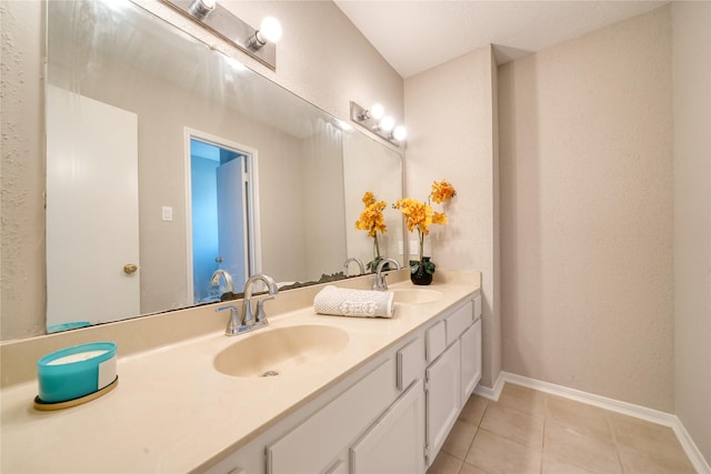 21434 Park Bluff Dr, Katy, TX 77450 - full bath with double vanity and tile patterned flooring