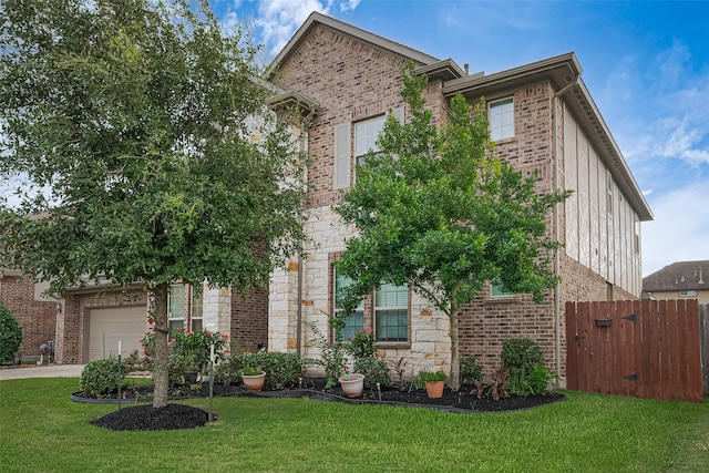 11810 White Flint Ln, Cypress, TX 77433 - view of front of property with brick siding, concrete driveway, stone siding, and a garage