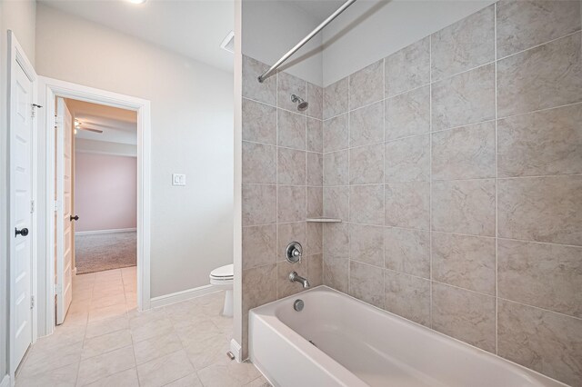 11810 White Flint Ln, Cypress, TX 77433 - bathroom with tub / shower combination and tile patterned floors