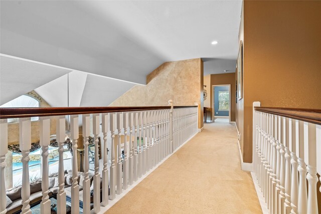 7914 Chianti Ct, Sugar Land, TX 77479 - hall with lofted ceiling and light colored carpet