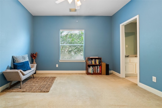 7914 Chianti Ct, Sugar Land, TX 77479 - living area with carpet and ceiling fan