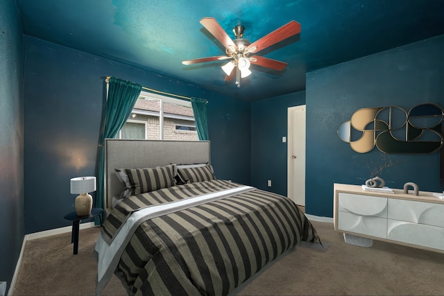 735 Red Rock Canyon Dr, Katy, TX 77450 - carpeted bedroom with baseboards and ceiling fan
