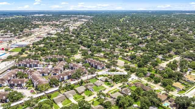 735 Red Rock Canyon Dr, Katy, TX 77450 - aerial overview of property's location with nearby suburban area