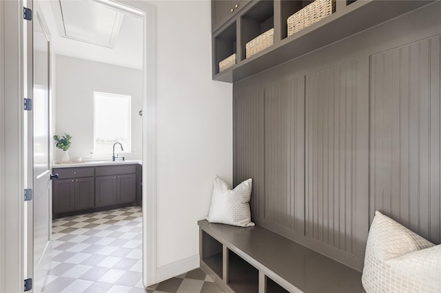 1355 Bluebonnet Ridge Dr, Chappell Hill, TX 77426 - mudroom with light floors and a sink