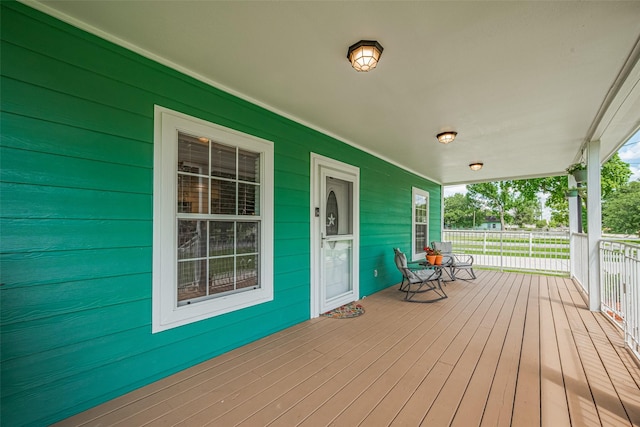 8705 W 1st St, Needville, TX 77461 - view of wooden porch