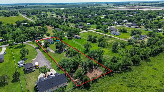 8705 W 1st St, Needville, TX 77461 - aerial view of property's location with property boundaries highlighted