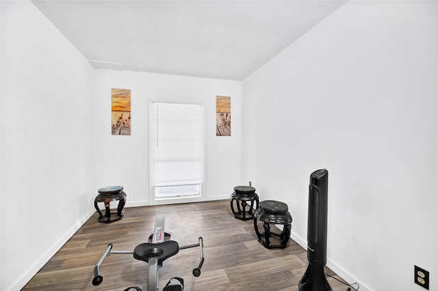 4007 Wedgewood St, Houston, TX 77093 - workout area with wood finished floors and baseboards