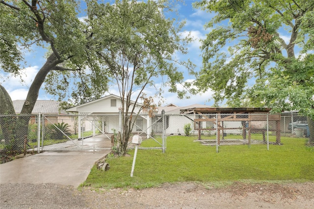 4007 Wedgewood St, Houston, TX 77093 - view of front of property with a gate, an attached carport, and driveway