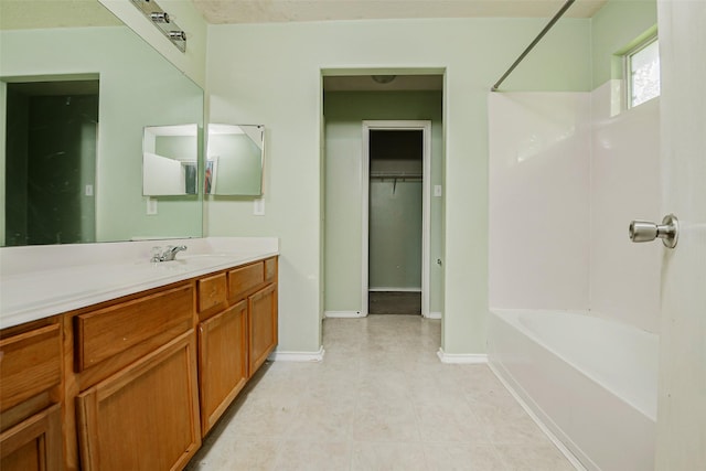 11303 Canyon Shore Dr, Humble, TX 77396 - bathroom featuring vanity, shower / tub combination, and tile patterned floors