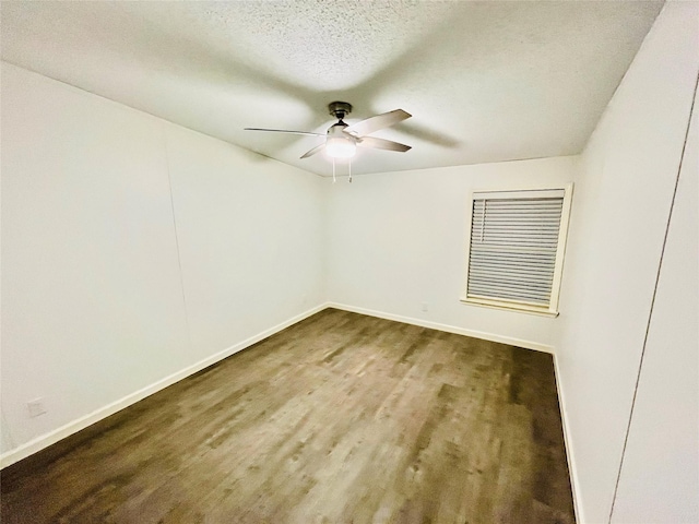 17909 Pine St Unit A, Crosby, TX 77532 - spare room featuring a ceiling fan, wood finished floors, and a textured ceiling