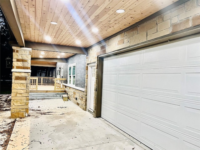 17909 Pine St Unit A, Crosby, TX 77532 - garage featuring recessed lighting and wooden ceiling