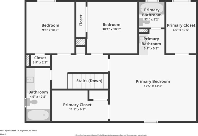 4901 Ripple Creek Dr, Baytown, TX 77521 - view of property floor plan