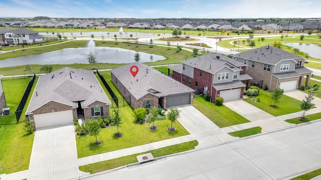 10433 Russell Pines Dr, Rosharon, TX 77583 - aerial perspective of suburban area featuring a large body of water