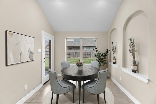 5622 Chipstone Trail Ln, Katy, TX 77493 - dining room featuring vaulted ceiling and light tile patterned floors