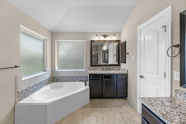 5622 Chipstone Trail Ln, Katy, TX 77493 - full bath with vanity, a garden tub, and tile patterned floors