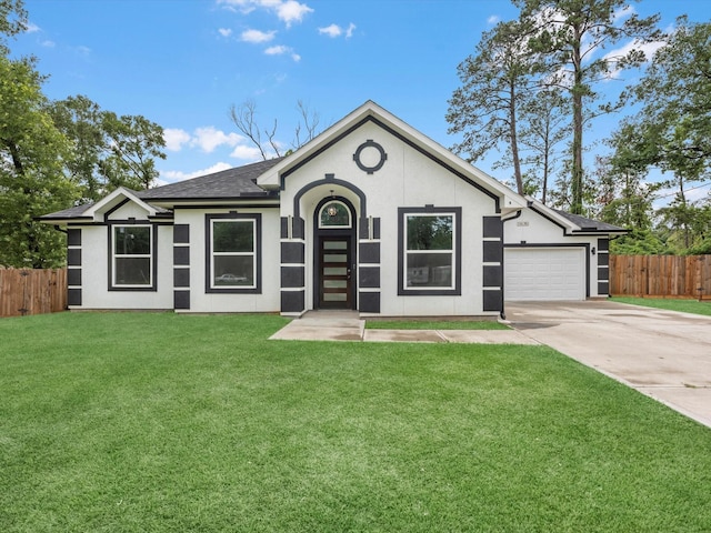 14606 Half Circle St, Splendora, TX 77372 - single story home featuring driveway, a garage, roof with shingles, and stucco siding