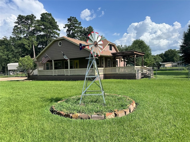344 Timber Bay Dr, Trinity, TX 75862 - view of front of home with a deck and a pergola
