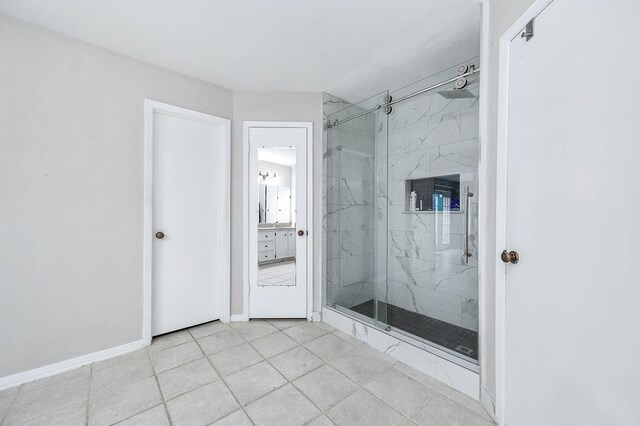 12710 Ashford Pine Dr, Houston, TX 77082 - full bathroom featuring a marble finish shower and tile patterned floors