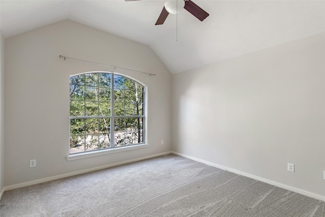 19002 Volley Vale Ct, Humble, TX 77346 - carpeted spare room with a ceiling fan and vaulted ceiling