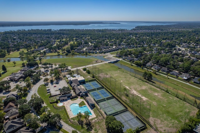 19002 Volley Vale Ct, Humble, TX 77346 - aerial overview of property's location featuring a large body of water and nearby suburban area