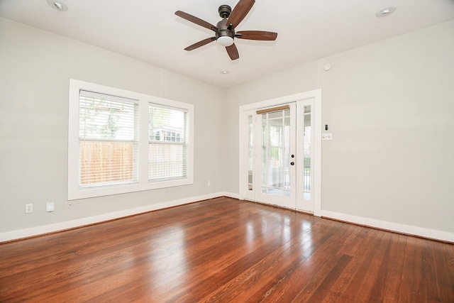 90 Dennis St, Houston, TX 77006 - unfurnished room featuring wood finished floors and ceiling fan