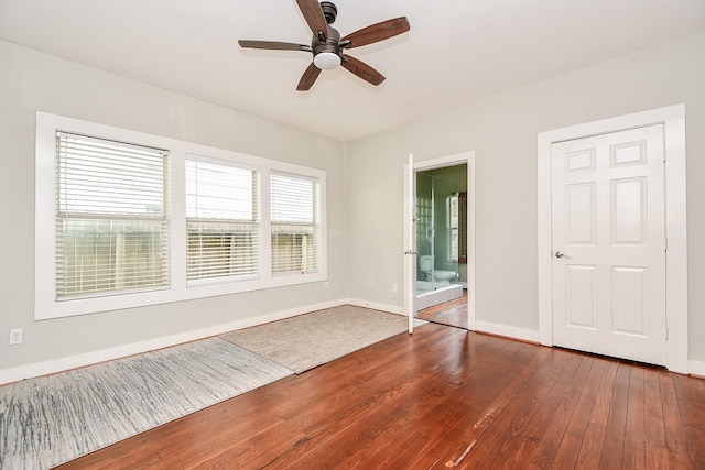 90 Dennis St, Houston, TX 77006 - empty room featuring hardwood / wood-style floors and a ceiling fan