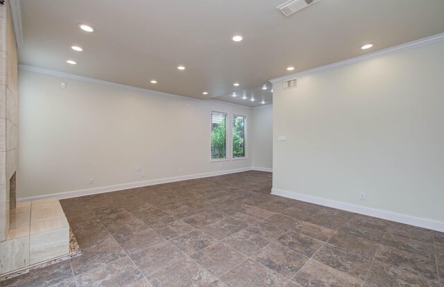 5701 Winsome Ln Unit 2, Houston, TX 77057 - empty room with ornamental molding and recessed lighting