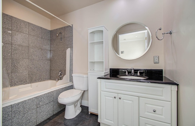 5701 Winsome Ln Unit 2, Houston, TX 77057 - full bath with tiled shower / bath, vanity, and tile patterned flooring
