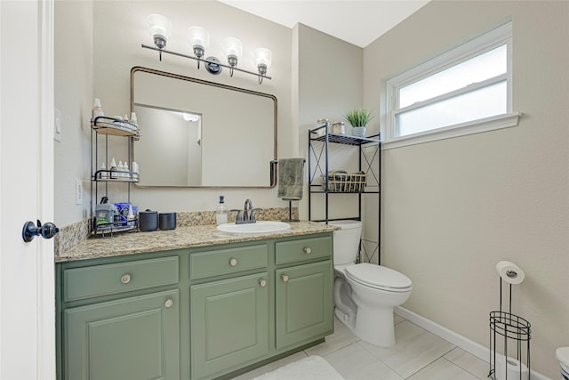 12814 Westmere Dr, Houston, TX 77077 - half bathroom featuring vanity and tile patterned flooring