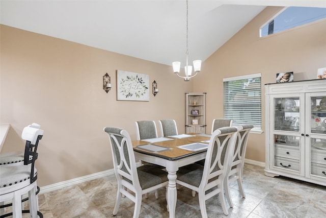 627 S Hyannis Port St, Crosby, TX 77532 - dining room featuring healthy amount of natural light, a chandelier, and high vaulted ceiling