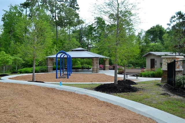 627 S Hyannis Port St, Crosby, TX 77532 - view of jungle gym featuring a gazebo