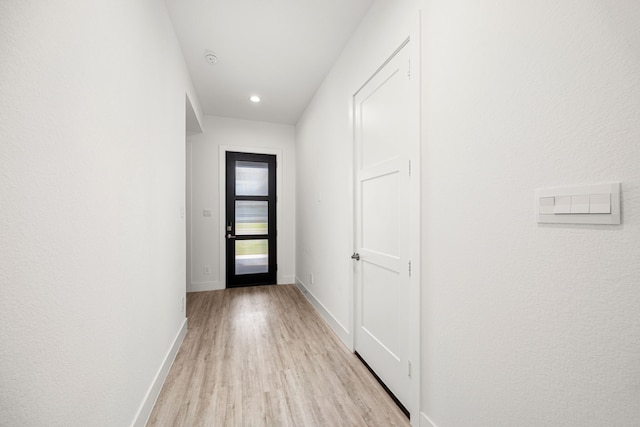 15308 Sandhill Crane Ln, Conroe, TX 77384 - entryway featuring light wood-style flooring and recessed lighting