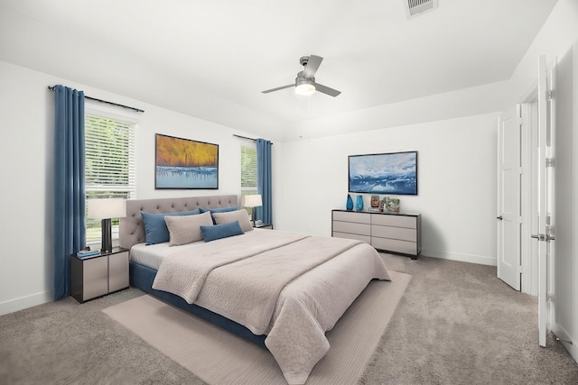 15308 Sandhill Crane Ln, Conroe, TX 77384 - bedroom featuring light colored carpet and a ceiling fan