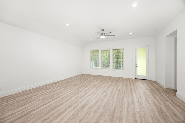 15308 Sandhill Crane Ln, Conroe, TX 77384 - spare room with light wood-type flooring, recessed lighting, and a ceiling fan
