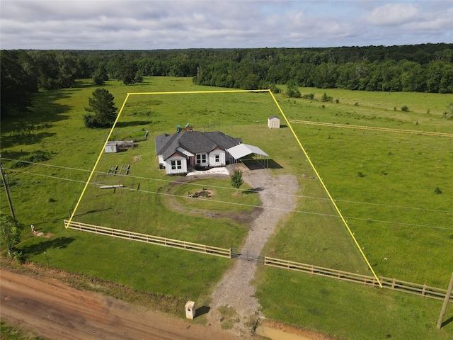 1310 Denson Allen, Coldspring, TX 77331 - overview of rural landscape featuring property boundaries highlighted and a pastoral area