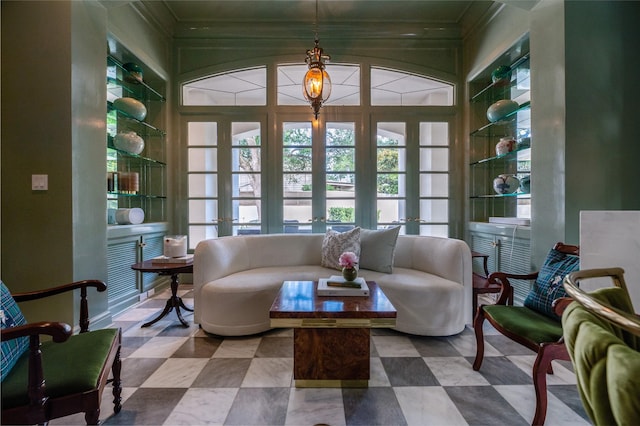 1069 Kirby Dr, Houston, TX 77019 - sunroom / solarium with french doors