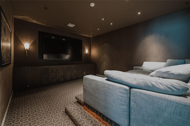 1069 Kirby Dr, Houston, TX 77019 - cinema with carpet flooring and recessed lighting