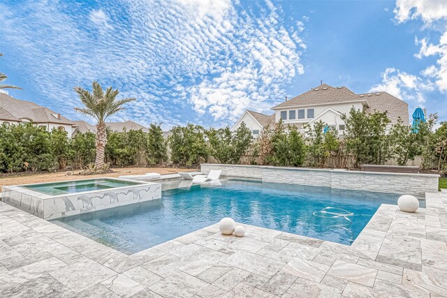 2201 Mulberry Ridge Ct, Manvel, TX 77578 - view of pool featuring a patio and a pool with connected hot tub