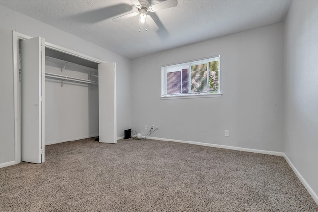 1602 Evesham Dr, Houston, TX 77015 - unfurnished bedroom featuring carpet floors, a closet, and a ceiling fan