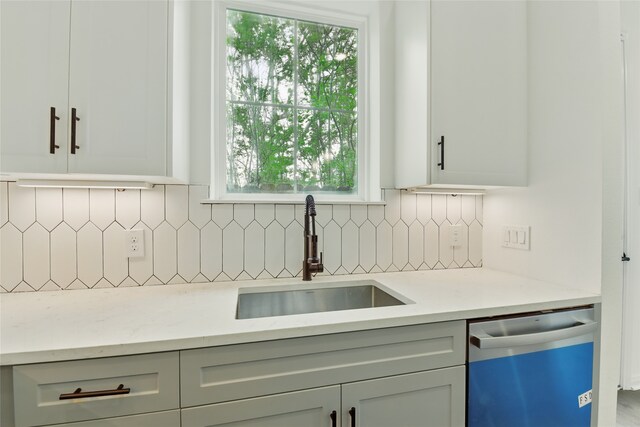 9902 Clark Rd Unit D, Houston, TX 77076 - kitchen featuring dishwasher and backsplash