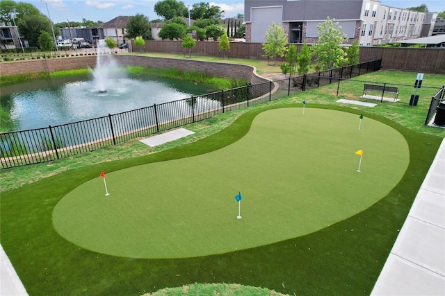 6804 Westview Dr Unit 1407, Houston, TX 77055 - view of property's community with a putting area and a water view