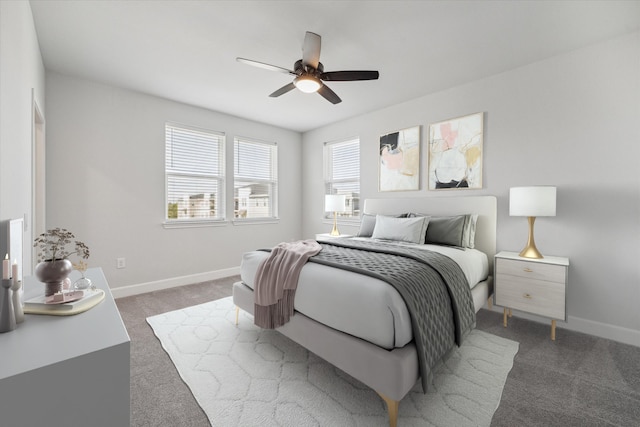 6804 Westview Dr Unit 1407, Houston, TX 77055 - carpeted bedroom featuring baseboards and ceiling fan