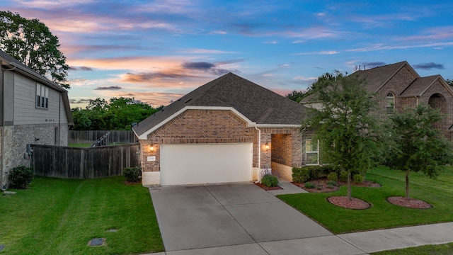 21310 Baldovin Way, Tomball, TX 77375 - view of front of property with brick siding, an attached garage, concrete driveway, and a shingled roof