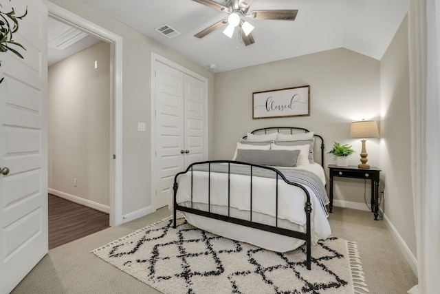21310 Baldovin Way, Tomball, TX 77375 - bedroom with carpet flooring, a closet, and ceiling fan
