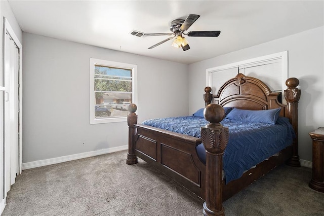 3520 Mattye Maye Dr, Pasadena, TX 77503 - carpeted bedroom with baseboards and ceiling fan
