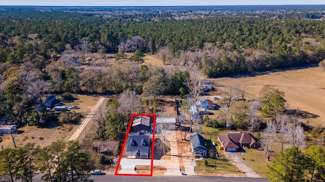 630 S Railroad Ave, Shepherd, TX 77371 - aerial view of property's location with a forest and property boundaries highlighted