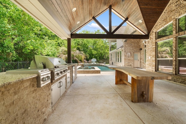 15602 Shining Brook Ct, Houston, TX 77044 - view of patio / terrace featuring area for grilling and a gazebo