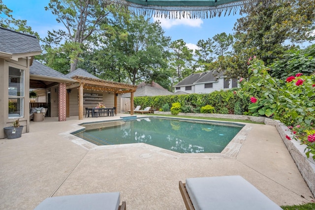 13306 Golden Valley Dr, Cypress, TX 77429 - view of pool featuring a patio and a fenced backyard