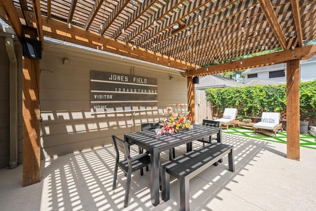 13306 Golden Valley Dr, Cypress, TX 77429 - view of patio with outdoor dining space and a pergola