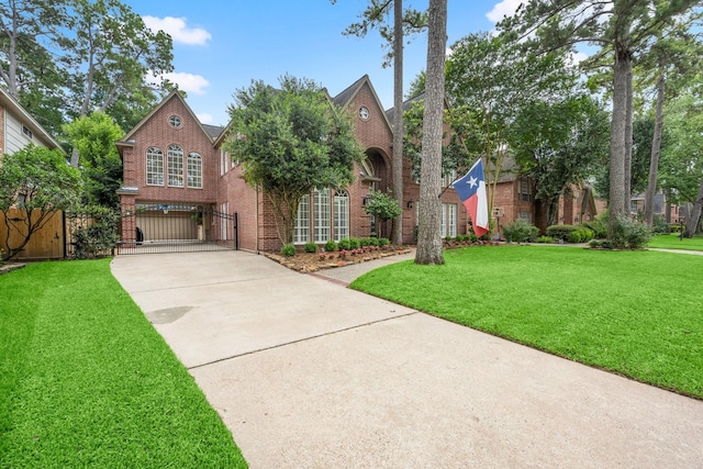 13306 Golden Valley Dr, Cypress, TX 77429 - view of front of home featuring brick siding, concrete driveway, and a gate
